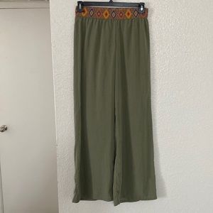Wide Green Pants